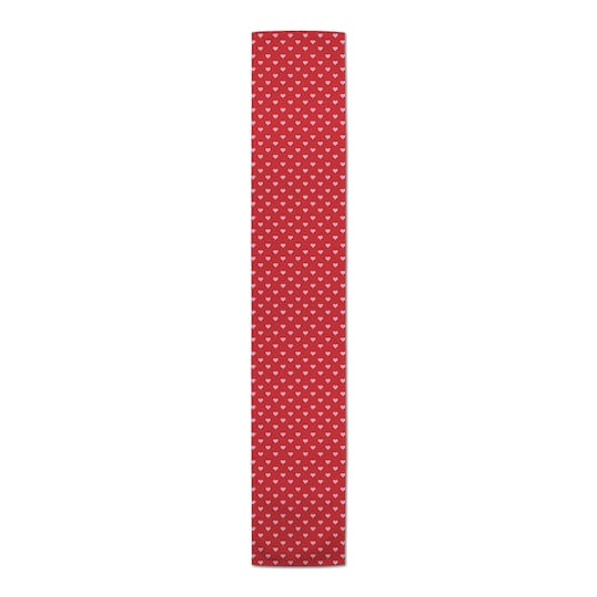 72" Pink & Red Hearts Pattern Poly Twill Table Runner